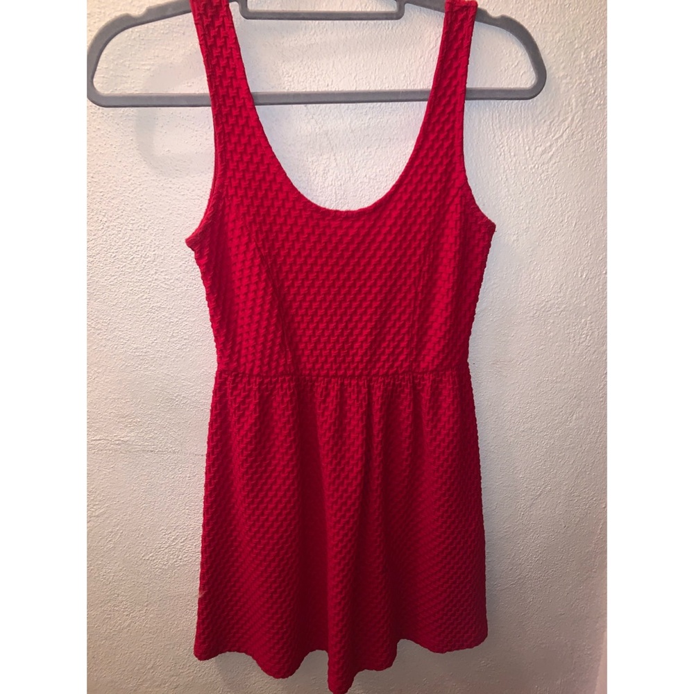 Textured red sundress